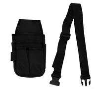 Borsa per attrezzi resistente per elettricisti con 15 tasche, anello per martello, fasce elastiche e cintura regolabile in vita per un comodo trasporto (nero)