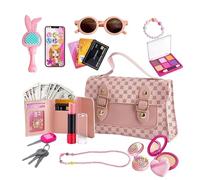 Borsa per bambini con set da trucco per ragazze - Borsa da principessa portatile per giochi di ruolo - Giocattolo della spesa per bambini | per spettacoli sul palcoscenico, feste, casa, compleanno