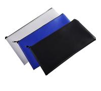 Borsa per Banconote, 3 Pezzi Borsa Documenti in PU A5, Sacchetti di Denaro per Deposito Bancario, con Cerniera, Pochette Piatta, Busta Porta Soldi, per Cosmetici, Contanti, Strumenti, 28 x 16 cm