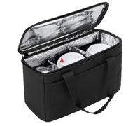 Borsa per bevande da 31 x 13 x 22,8 cm, riutilizzabile, con divisori regolabili, per caffè, auto, viaggi, sport all'aria aperta, picnic, feste, pendolari, ufficio, spiaggia