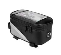 Borsa per bicicletta - Borsa impermeabile per bicicletta, supporto per cellulare sul manubrio, doppia cerniera riflettente per mountain bike, mountain bike e ciclismo in città, accesso touch screen