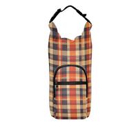 Borsa per bottiglia d'acqua colorata a quadri per camminare versatile zaino con coulisse con portabottiglie, supporto per cintura per bottiglia d'acqua adatta a bottiglie da 20/24/32/4 once, A quadri