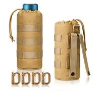 Borsa per Bottiglia d'Acqua Tattica 2 Borsa per Borraccia Molle Militare Portaborraccia Tattico Militare con Coulisse Sicurezza e Fondo in Maglia per Outdoor Ciclismo Campeggio Escursionismo
