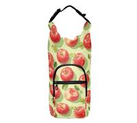 Borsa per bottiglia d'acqua verde chiaro con mele rosse con tasca per telefono, borsa per il trasporto della bottiglia d'acqua borsa per bottiglie d'acqua adatta a bottiglie da 20/24/32/4 once