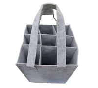 Borsa per bottiglie, 9 scomparti, in feltro, per bevande, in feltro con scomparti per bottiglie, in feltro, per bottiglie di birra, vino, Grigio chiaro, vedi descrizione, Vedi descrizione