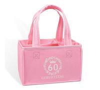 Borsa per bottiglie - Borsa in feltro per 6 bottiglie, regalo per 60 compleanno, per donne, fidanzate, sorelle (19 x 12 x 14 cm)