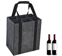 Borsa per bottiglie da 6 x 1,5 litri, portabottiglie con divisori, 27 cm x 18 cm x 27 cm, 6 bottiglie, portabottiglie, 6 bottiglie, cestino per bottiglie, cestino per bottiglie, 6 bottiglie (nero),