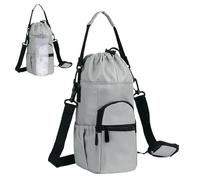 Borsa per bottiglie d'acqua | Borsa per borraccia termica per esterni, custodia per bottiglia d'acqua dal design ergonomico per ciclismo, escursionismo, campeggio e picnic, Grigio a contrasto, Refer