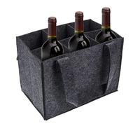 Borsa per bottiglie di vino, 25 cm, materiale in feltro con cuciture resistenti agli strappi, contiene 6 bottiglie, riduce il rumore e la rottura, compatta e perfetta per conservare i vini o viaggiare