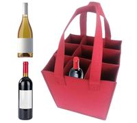 Borsa per bottiglie di vino, in feltro, per 9 bottiglie con divisore, borsa da viaggio per picnic, spiaggia, custodia portatile per bevitori, , Refer to description, Unisex