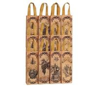 Borsa per bottiglie di vino, vintage, in tessuto non tessuto, con manico, pieghevole, per donna e uomo, Natale, matrimonio, compleanno, festa, bomboniera, Pasqua