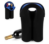 Borsa per Bottiglie in Neoprene Portabottiglie Vino per 2 Scomparti per Portare con Maniglia Borsa Spesa Cestello Portabottiglie Acqua Vino per Pesca Campeggio Viaggi Stoccaggio Idee Regalo(Blu)