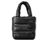 Borsa per buffer, in nylon, imbottita con plaid. Spazio verticale leggero con fodera in poliestere, morbida mini borsa per viaggi, palestra, ufficio, shopping casuale, donne alla moda, Nero ,