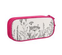 Borsa per cancelleria con stampa di erbe floreali botaniche con incisione leggera per scuola, università, ufficio, viaggi, ragazzi ragazze adulti, rosa, Taglia unica, Set di zaini per la scuola