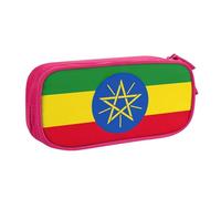 Borsa per cancelleria leggera con stampa bandiera dell'Etiopia, per scuola, università, ufficio, viaggi, ragazzi, ragazze, adulti, rosa, Taglia unica, Set di zaini per la scuola