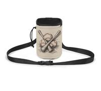Borsa per cani con mazze da baseball disegnate a mano e palla per addestramento del cane, borsa da addestramento per cani da compagnia, borsa da addestramento per cani, Mazze da baseball disegnate a