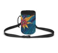 Borsa per cani con motivo a foglie tropicali per addestramento cani con design tribale, borsa da addestramento per cani da compagnia, borsa da addestramento per cani, Motivo con foglie tropicali per