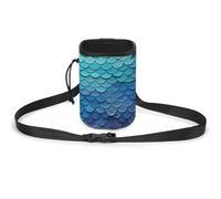 Borsa per cani con motivo a squame di sirena, blu oceano, per addestramento cani, Scala di pesce sirena blu mare oceano, Taglia unica, Borsa da addestramento per cani