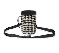 Borsa per cani con motivo pied de poule grigie a strisce per addestramento del cane, borsa da addestramento per cani da compagnia, borsa da addestramento per cani, Strisce Pied de Poule Grigio, Taglia