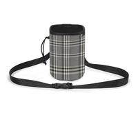 Borsa per cani con motivo scozzese grigio con linee di addestramento per cani, borsa da addestramento per cani da compagnia, borsa da addestramento per cani, Linee plaid grigie, Taglia unica, Borsa da
