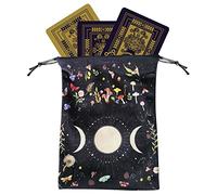 borsa per carte dei tarocchi,5.12x7.09in Fase lunare Albero della vita Tarocchi Tarocchi Tarocchi | Borsa regalo portatile con coulisse in lino e cotone Forniture per la divinazione della destinazione