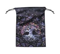 Borsa per carte dei tarocchi, borsa dei tarocchi con motivo lunare e sacchetto per dadi con coulisse, borsa dei tarocchi in flanella custodia per accessori per tarocchi mazzi oracolo, gemme per rune