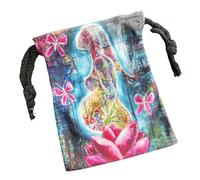 Borsa per carte dei tarocchi,Borsa per carte dei tarocchi, Borsa per rune con coulisse, Organizzatore di carte dei tarocchi con modello di donna di fiori, supporto per mazzo di tarocchi, borsa da