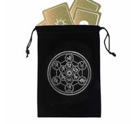Borsa per carte di tarocchi - Misterioso supporto per carte di tarocchi con magia nera, custodia per carte di tarocchi e cubi, borsa per gioco da tavolo con coulisse per gli appassionati di tarocchi