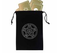 Borsa per carte di tarocchi - Misterioso supporto per carte di tarocchi con magia nera, custodia per carte di tarocchi e cubi, borsa per gioco da tavolo con coulisse per gli appassionati di tarocchi