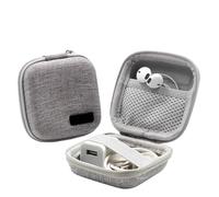 Borsa Per Cavi Mini portatile con custodia rigida for gadget digitali in similpelle, for caricabatterie for auricolari, dati, archiviazione su disco U per Accessori Tecnologici(A-Square-Gray-S)