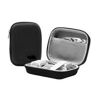 Borsa Per Cavi Mini portatile con custodia rigida for gadget digitali in similpelle, for caricabatterie for auricolari, dati, archiviazione su disco U per Accessori Tecnologici(A-Rectangle-Black)