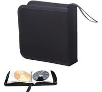 Borsa per CD Ruikcoll, custodia per CD per auto e casa, custodia per dischi CD DVD per 40 dischi (nera)