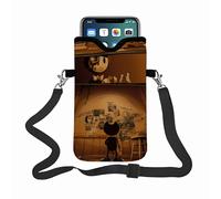 Borsa per cellulare Bendy and the Ink Machine, dotata di tracolla regolabile e di dimensioni ridotte, compatibile con la maggior parte dei