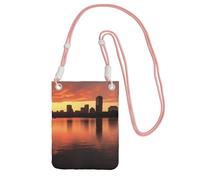 Borsa per cellulare Boston Charles River City Skyline Tramonto Borse a tracolla impermeabile per telefono cellulare borsa a tracolla per donna