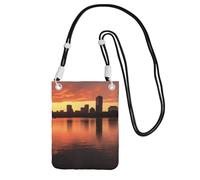 Borsa per cellulare Boston Charles River City Skyline Tramonto Borse a tracolla impermeabile per telefono cellulare borsa a tracolla per donna