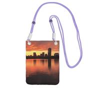 Borsa per cellulare Boston Charles River City Skyline Tramonto Borse a tracolla impermeabile per telefono cellulare borsa a tracolla per donna