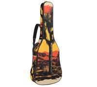Borsa per chitarra acustica con auto sportiva vintage rossa e bandiera a scacchi, imbottita, impermeabile, per chitarre da 40 41 e 42 pollici, Multicolore 07, 42.9x16.9x4.7 in, Zaino casual