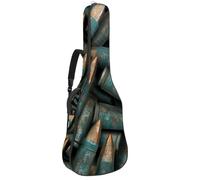Borsa per chitarra acustica con stampa a proiettile verde antico in metallo con 2 tasche con tracolla regolabile e gancio posteriore, adatta per chitarre elettriche, bassi e chitarre classiche, Old