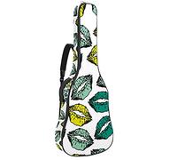 Borsa per chitarra acustica con tasca imbottitura in spugna extra spessa impermeabile in tessuto Oxford custodia per chitarra con manico tracolla trucco bellezza rossetto