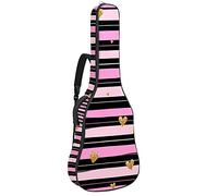 Borsa per chitarra acustica con tasca imbottitura in spugna extra spessa impermeabile in tessuto Oxford custodia per chitarra con manico tracolla cuore dorato