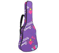 Borsa per chitarra acustica con tasca imbottitura in spugna extra spessa impermeabile in tessuto Oxford, custodia per chitarra con manico tracolla piccola principessa cuore ala stelle colorato