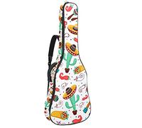 Borsa per chitarra acustica con tasca imbottitura in spugna extra spessa impermeabile in tessuto Oxford, custodia per chitarra con manico, tracolla messicana, simbolo della cultura della chitarra