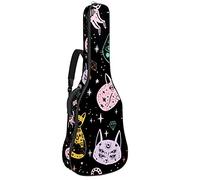 Borsa per chitarra acustica con tasca imbottitura in spugna extra spessa impermeabile in tessuto Oxford custodia per chitarra con manico tracolla adorabile gatto