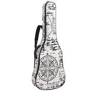 Borsa per chitarra acustica con tasca imbottitura in spugna extra spessa impermeabile in tessuto Oxford, custodia per chitarra con manico e tracolla vecchio manoscritto con Caravel