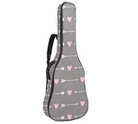 Borsa per chitarra acustica con tasca imbottitura in spugna extra spessa impermeabile in tessuto Oxford, custodia per chitarra con manico tracolla freccia e cuore