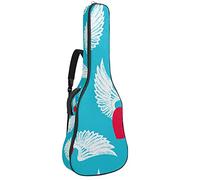 Borsa per chitarra acustica da 42 pollici con spessore antiurto imbottito zaino per chitarra classica per basso folk, seguire il cuore Ali d'amore