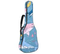 Borsa per chitarra acustica, imbottitura spessa 1 cm, in tessuto Oxford impermeabile, per basso elettrico da 100 a 107 cm, per chitarre classiche e squali carini e galleggianti in piscina, sfondo per