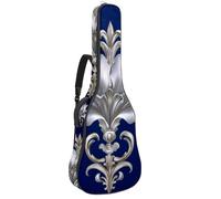 Borsa per chitarra acustica, imbottitura spessa 1 cm, in tessuto Oxford impermeabile, per basso elettrico da 40 a 42 pollici, motivo puzzle, Multicolore 03, 42.9x16.9x4.7 in, Zaino casual