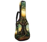 Borsa per chitarra acustica, imbottitura spessa 1 cm, in tessuto Oxford impermeabile, per basso elettrico da 40 a 42 pollici, motivo puzzle, Multicolore 05, 42.9x16.9x4.7 in, Zaino casual