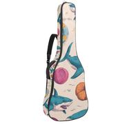 Borsa per chitarra acustica, imbottitura spessa 1 cm, in tessuto Oxford impermeabile, per basso elettrico da 100 a 107 cm, per chitarre classiche e squali carini e galleggianti in piscina, sfondo per